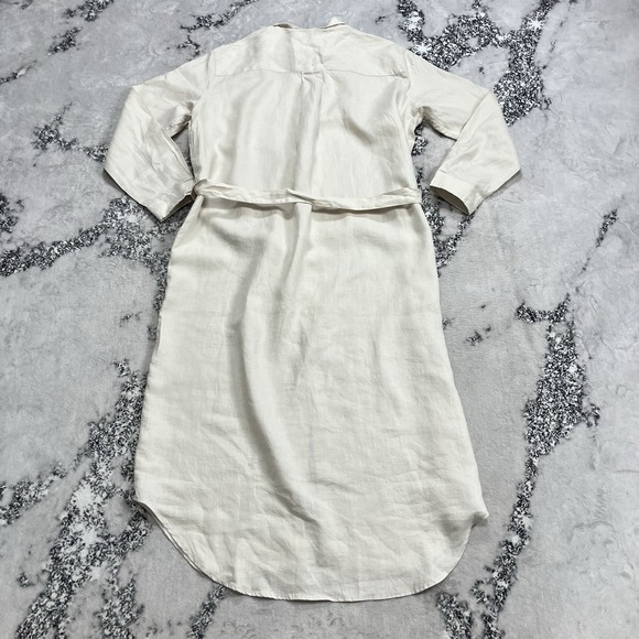 Quince Linen Shirt Dress Womens XL Button Front Tie Waist Long Sleeve NWT - Picture 7 of 14